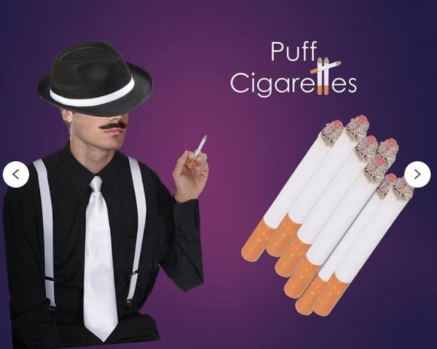 Fake Puff Cigarettes - Set of 24 Puff Cigarettes for Prank, joke or prop