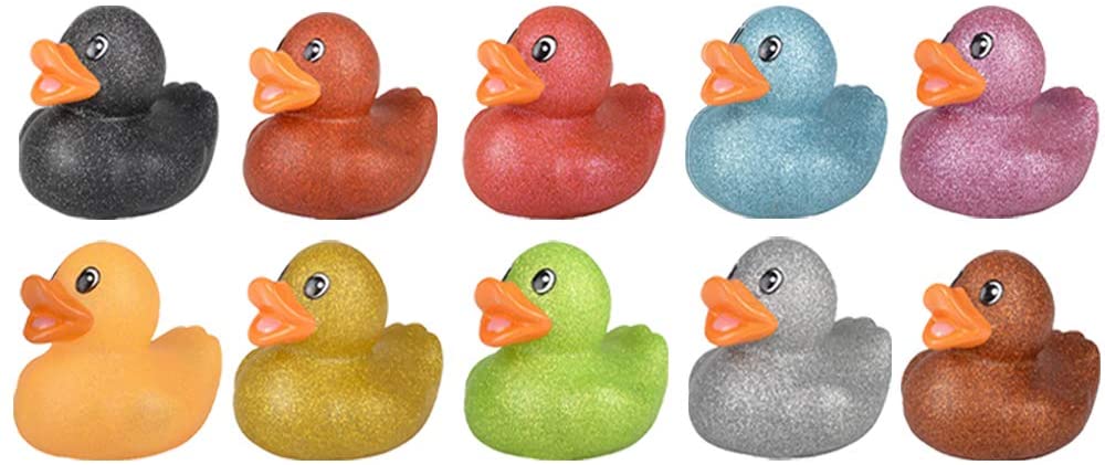 2" GLITTER RUBBER DUCKY - 12 Pack