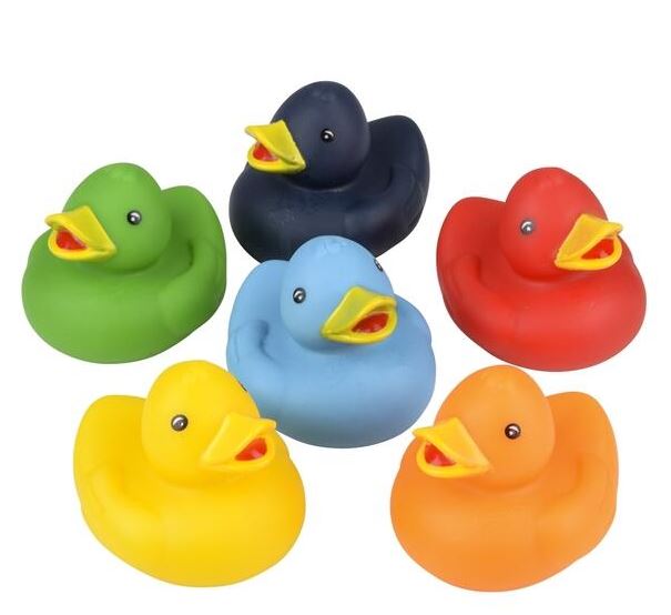 Classic Colorful Rubber Duckies - Solid Color - 12 Pack