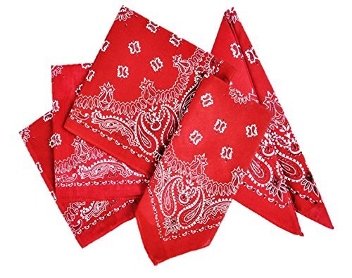 RED Cowboy Western Bandana - 12 Pack