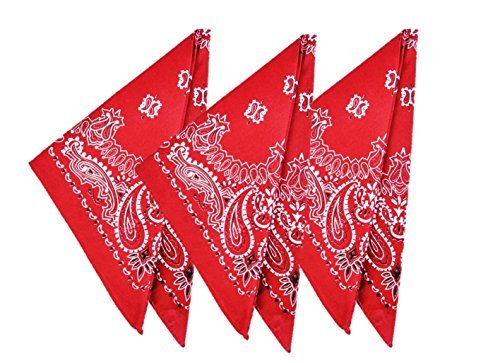 RED Cowboy Western Bandana - 12 Pack