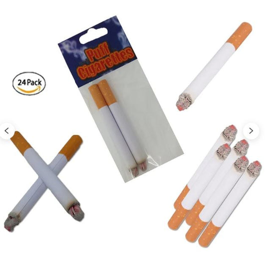 Fake Puff Cigarettes - Set of 24 Puff Cigarettes for Prank, joke or prop