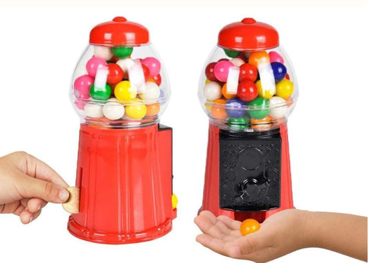 Mini Gumball Machine - Bubble Gum Candy Dispenser, Unique Money Saving Coin Bank