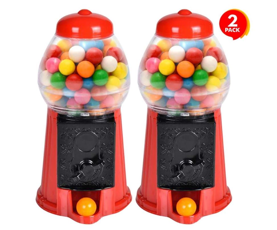 Mini Gumball Machine - Bubble Gum Candy Dispenser, Unique Money Saving Coin Bank