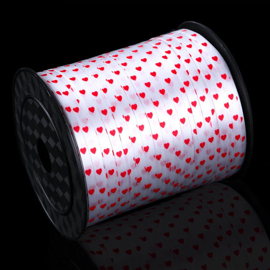 Red Hearts Curling Ribbon - For Valentines Day Gift Wrapping