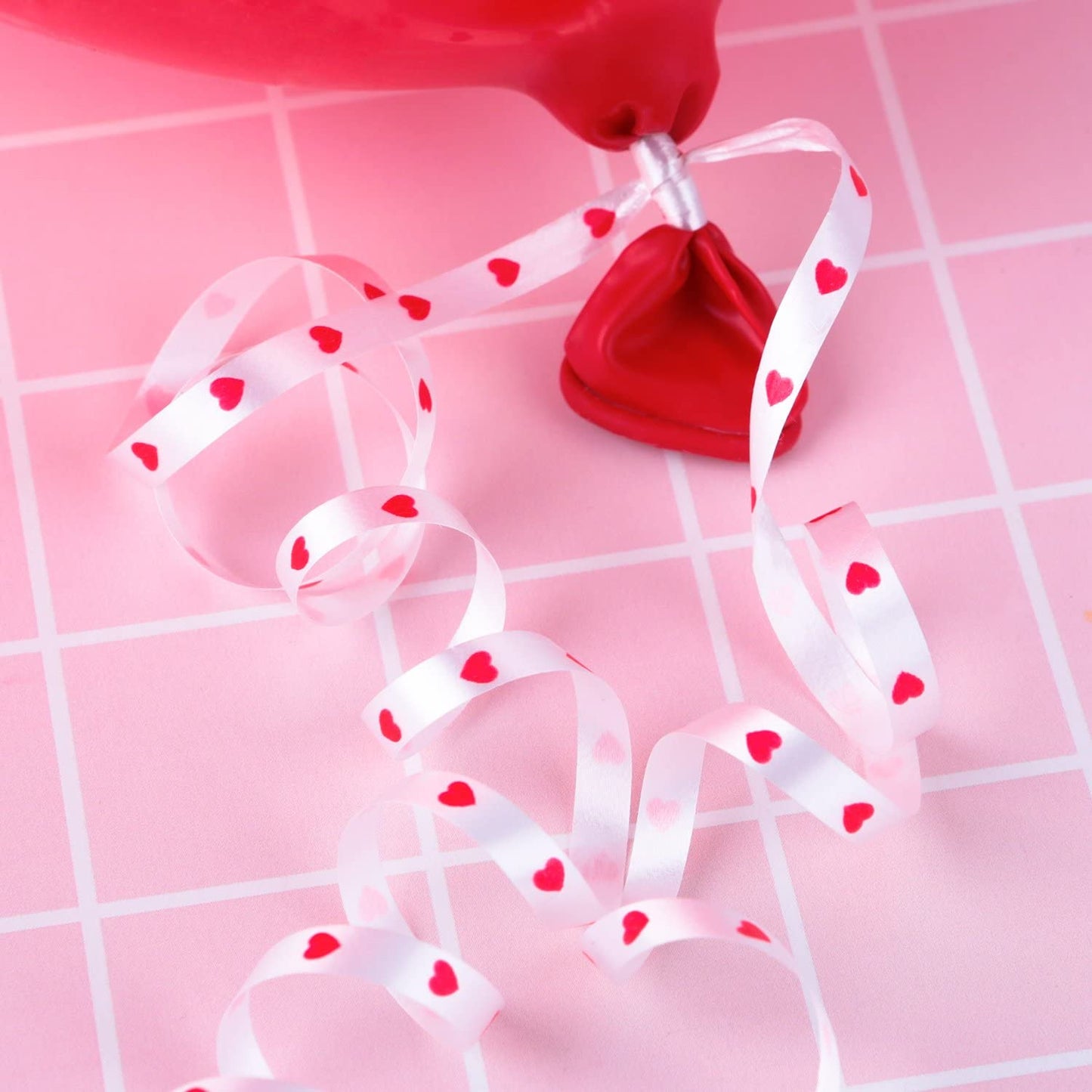 Red Hearts Curling Ribbon - For Valentines Day Gift Wrapping