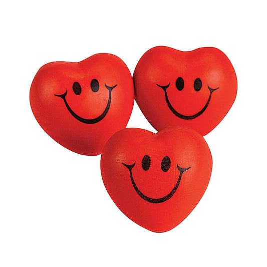 Red Heart Stress Balls - Valentines Day Red Hearts - 12 pack