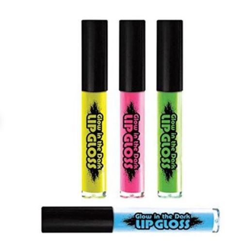 Glow In the Dark Lip Gloss Set 4 Colors - Novelty Costume Glow In The Dark Lipstick