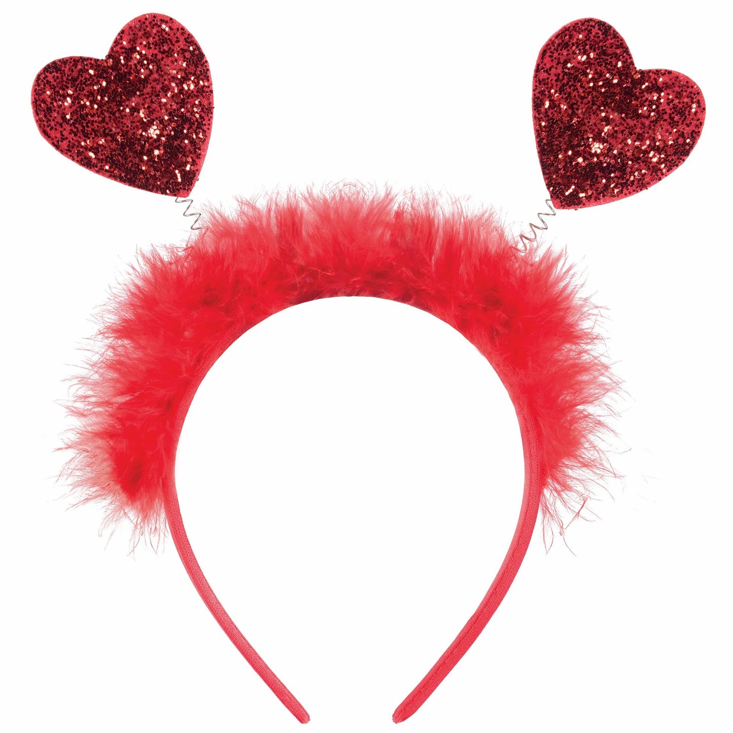 Red Plastic Heart Headbopper - Party Hair Accessory